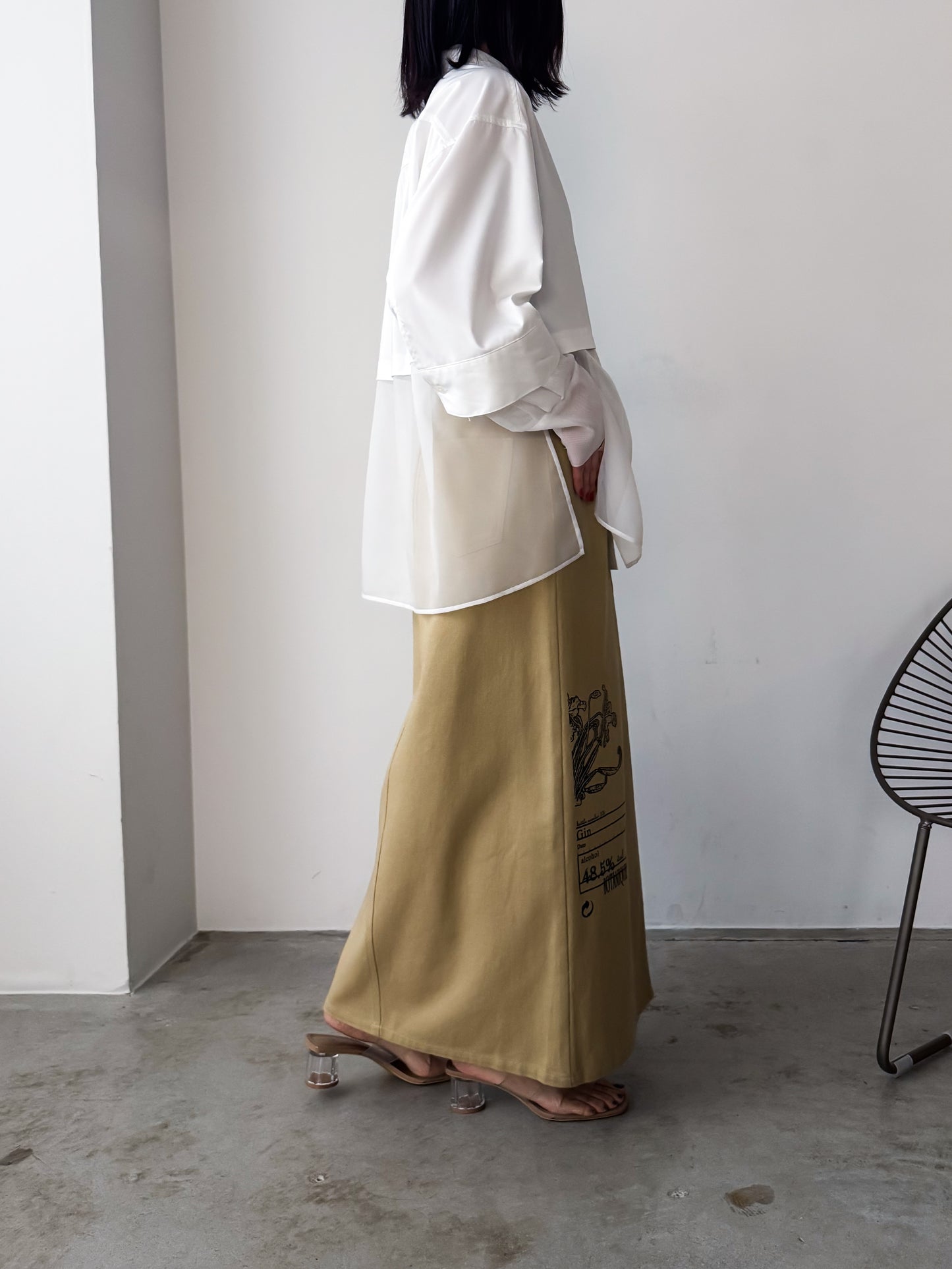 Pqran　【オリジナル図案】ウイスキープリント×刺繍スカート