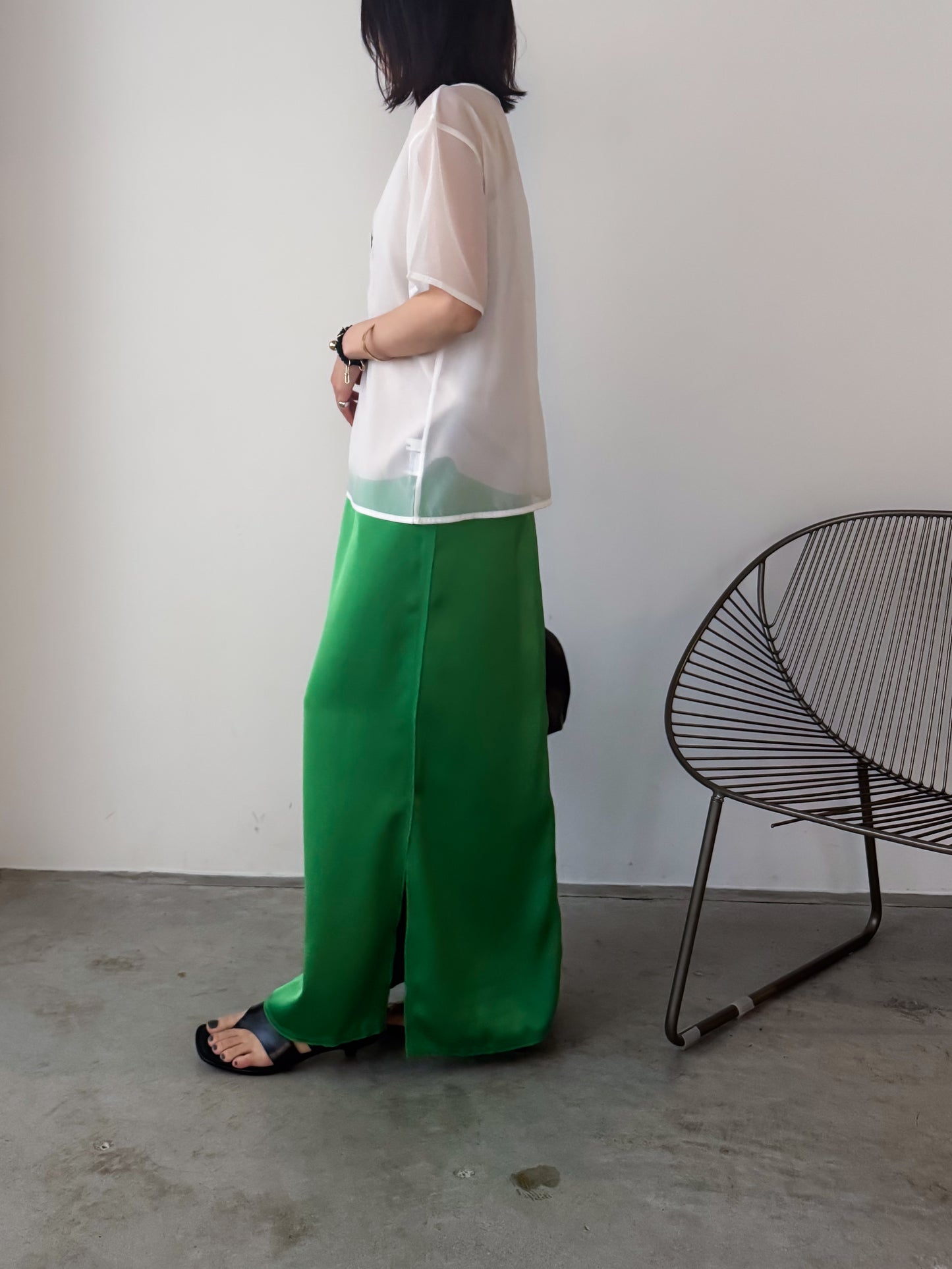 eru　【オリジナル図案】CAT 刺繍シアーTシャツ