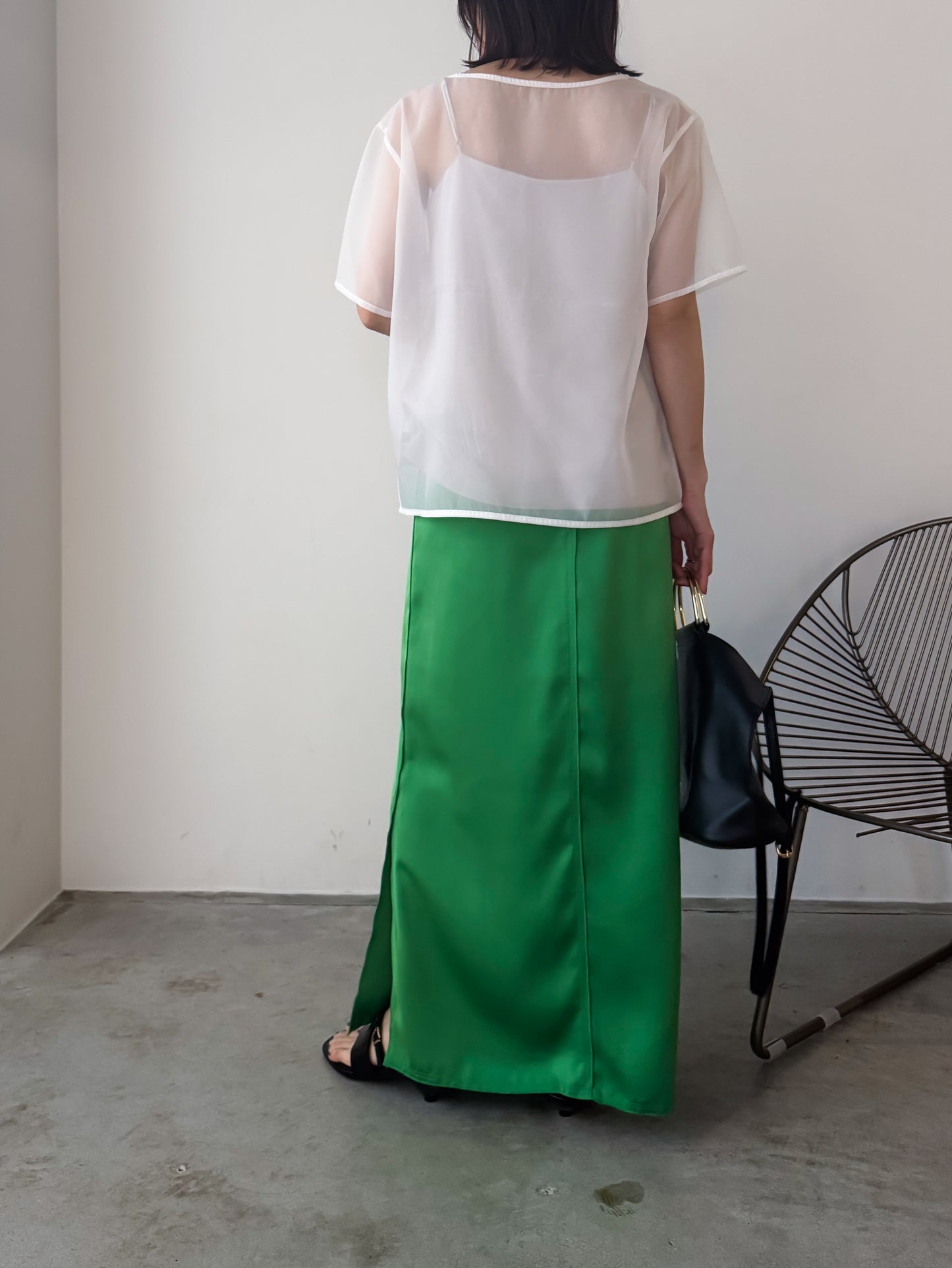 eru　【オリジナル図案】CAT 刺繍シアーTシャツ