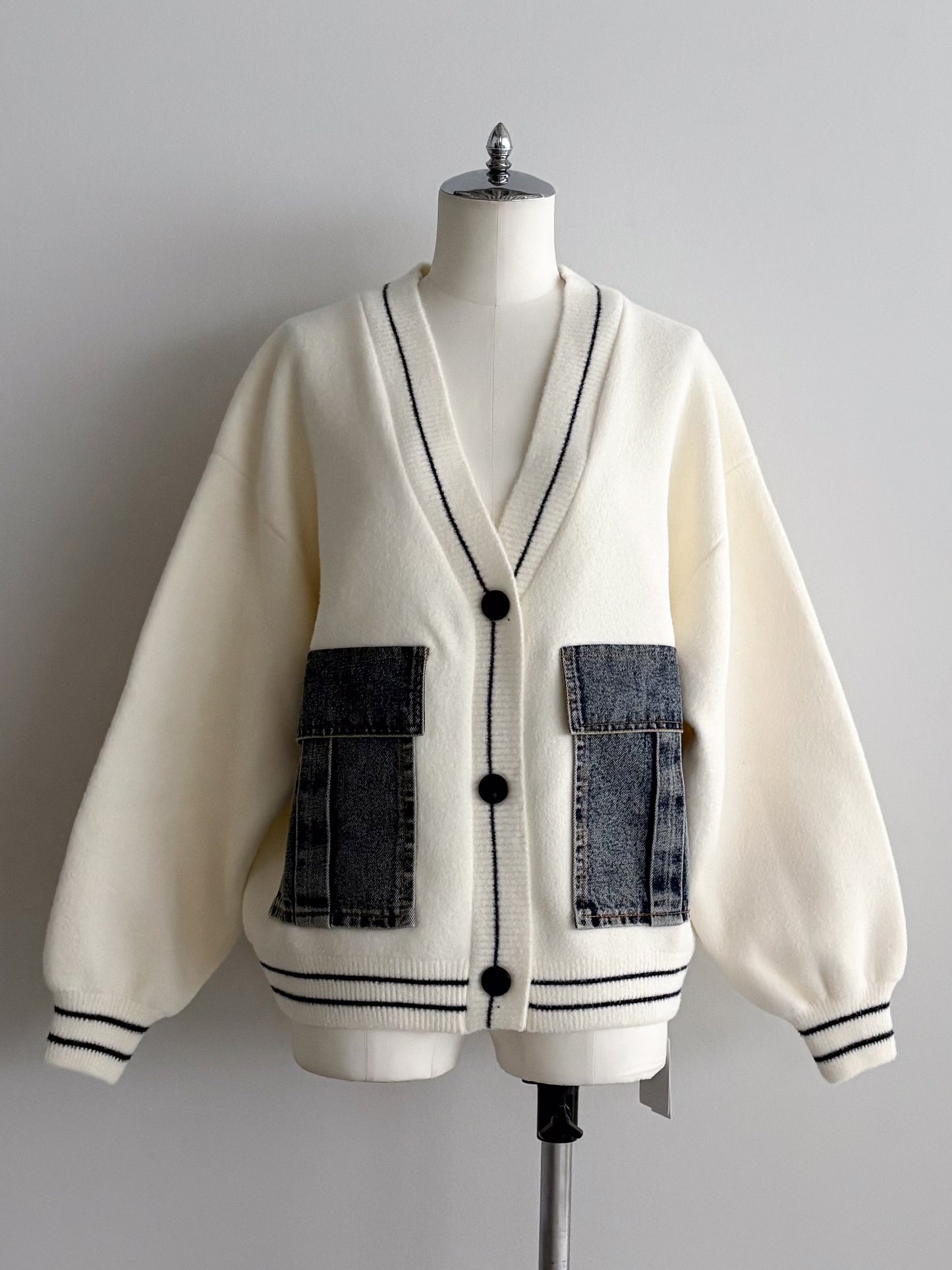 eru　デニムBIGポケットカーディガン