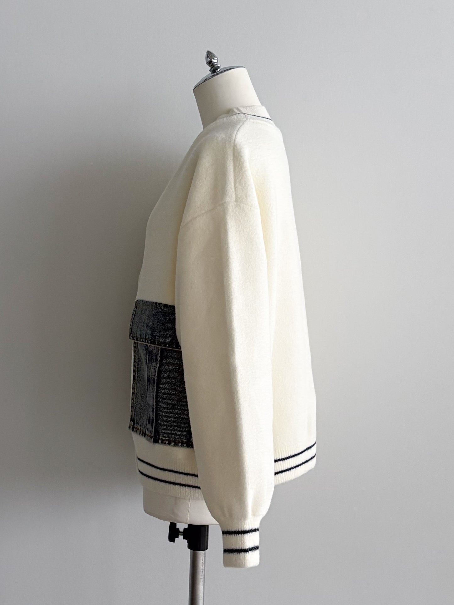 eru　デニムBIGポケットカーディガン