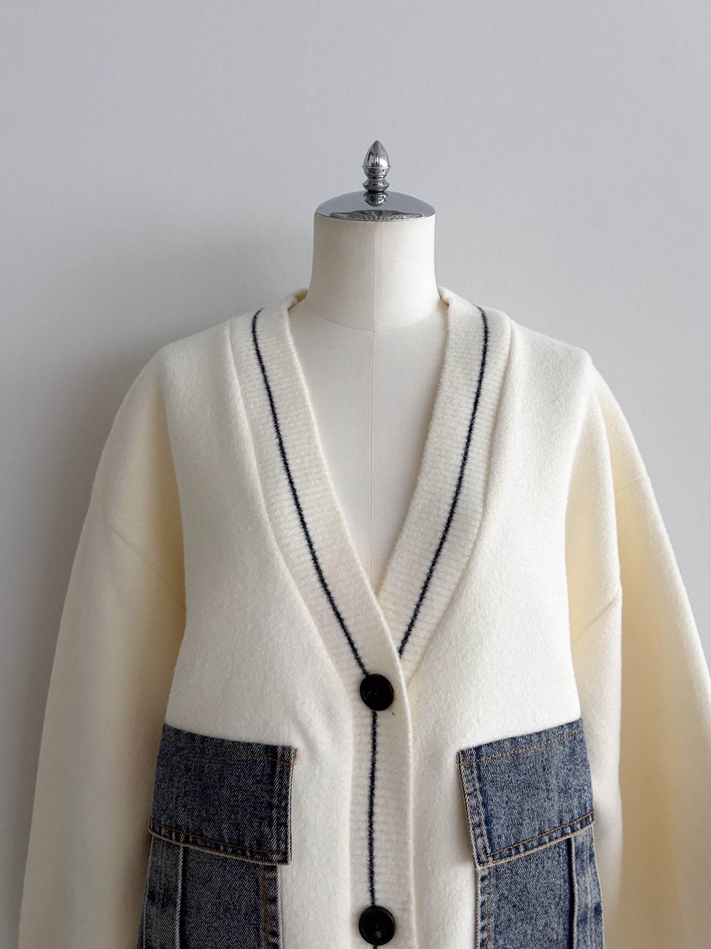 eru　デニムBIGポケットカーディガン