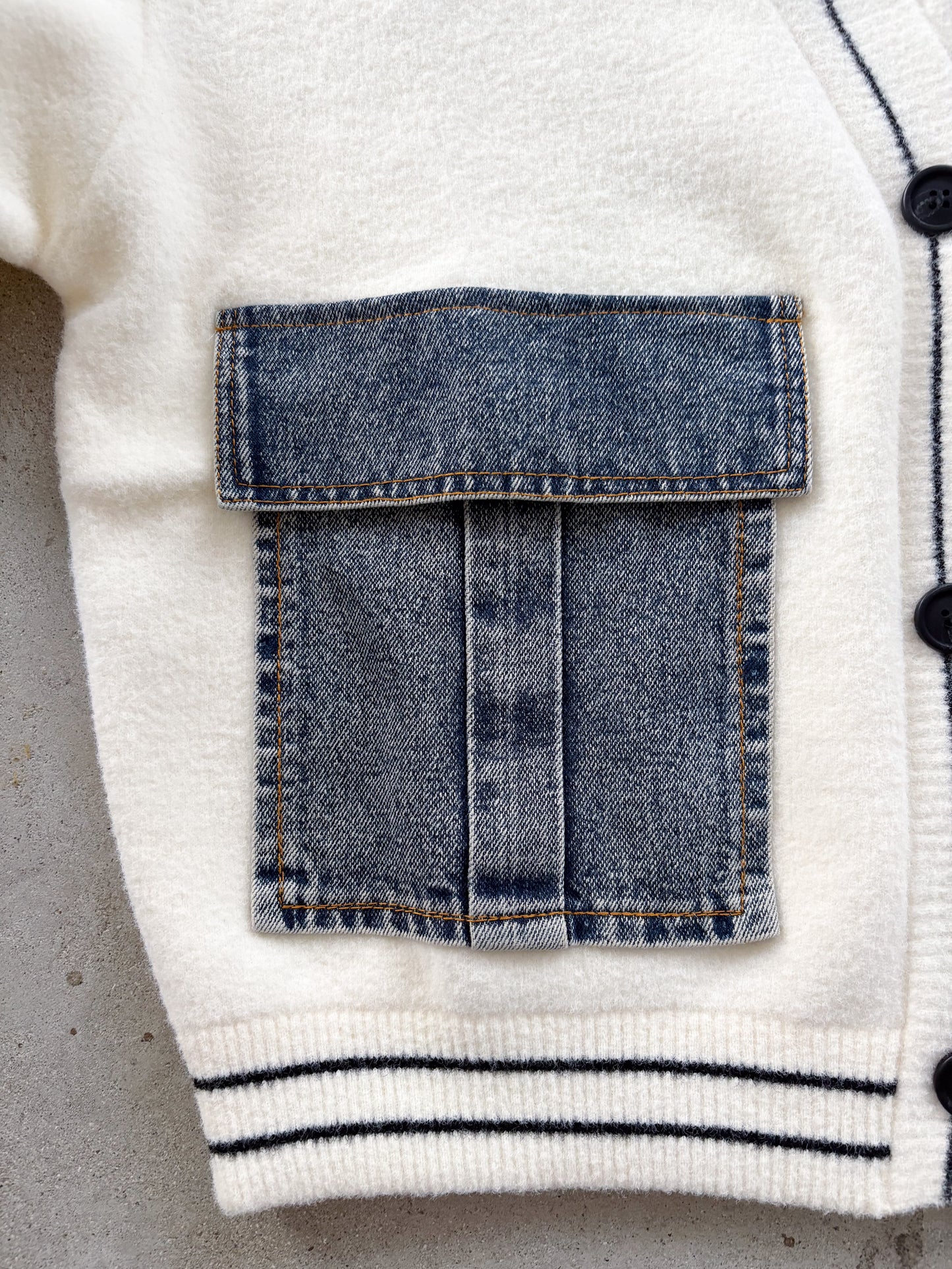 eru　デニムBIGポケットカーディガン