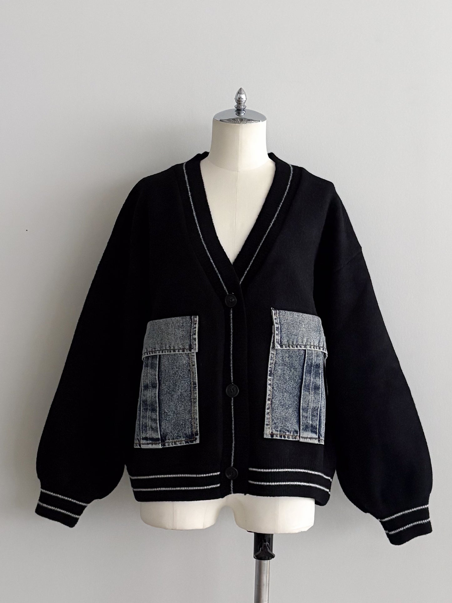 eru　デニムBIGポケットカーディガン