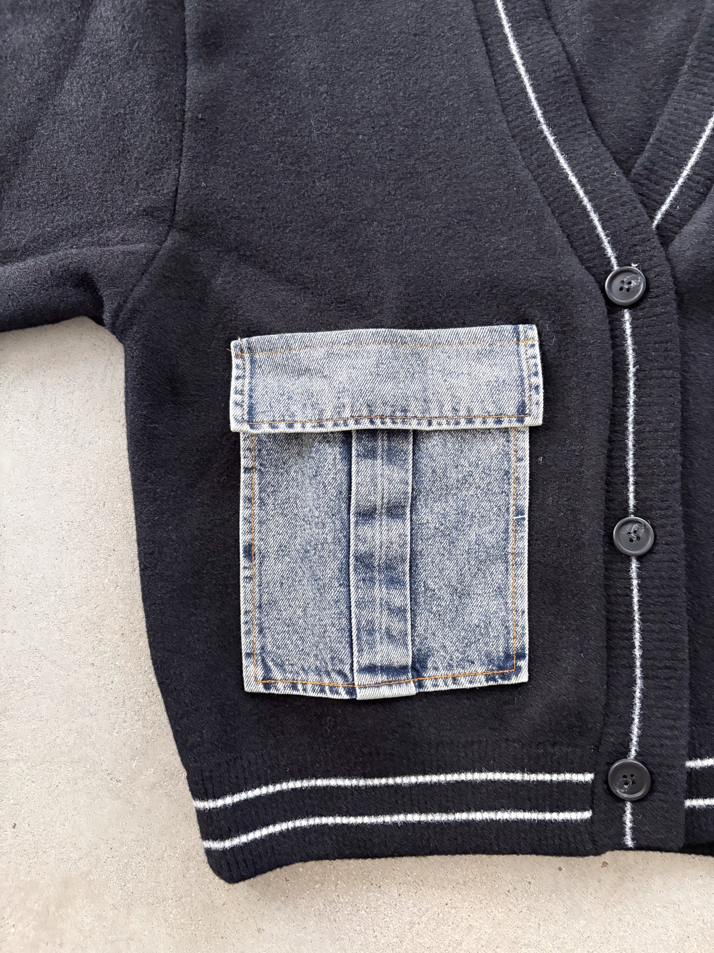 eru　デニムBIGポケットカーディガン