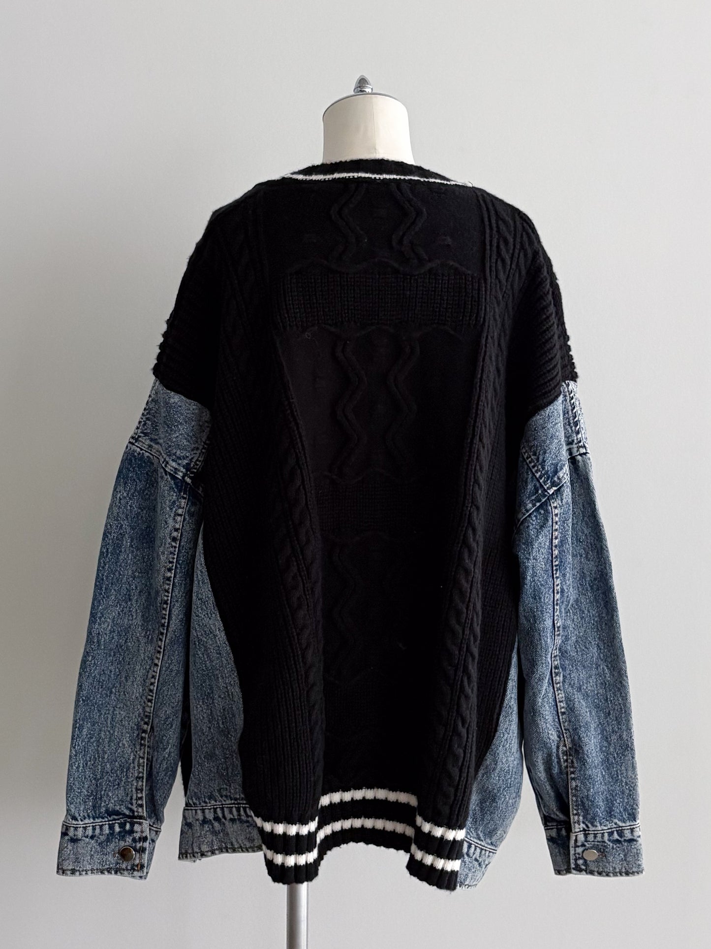 eru　デニムスリーブドッキングカーディガン