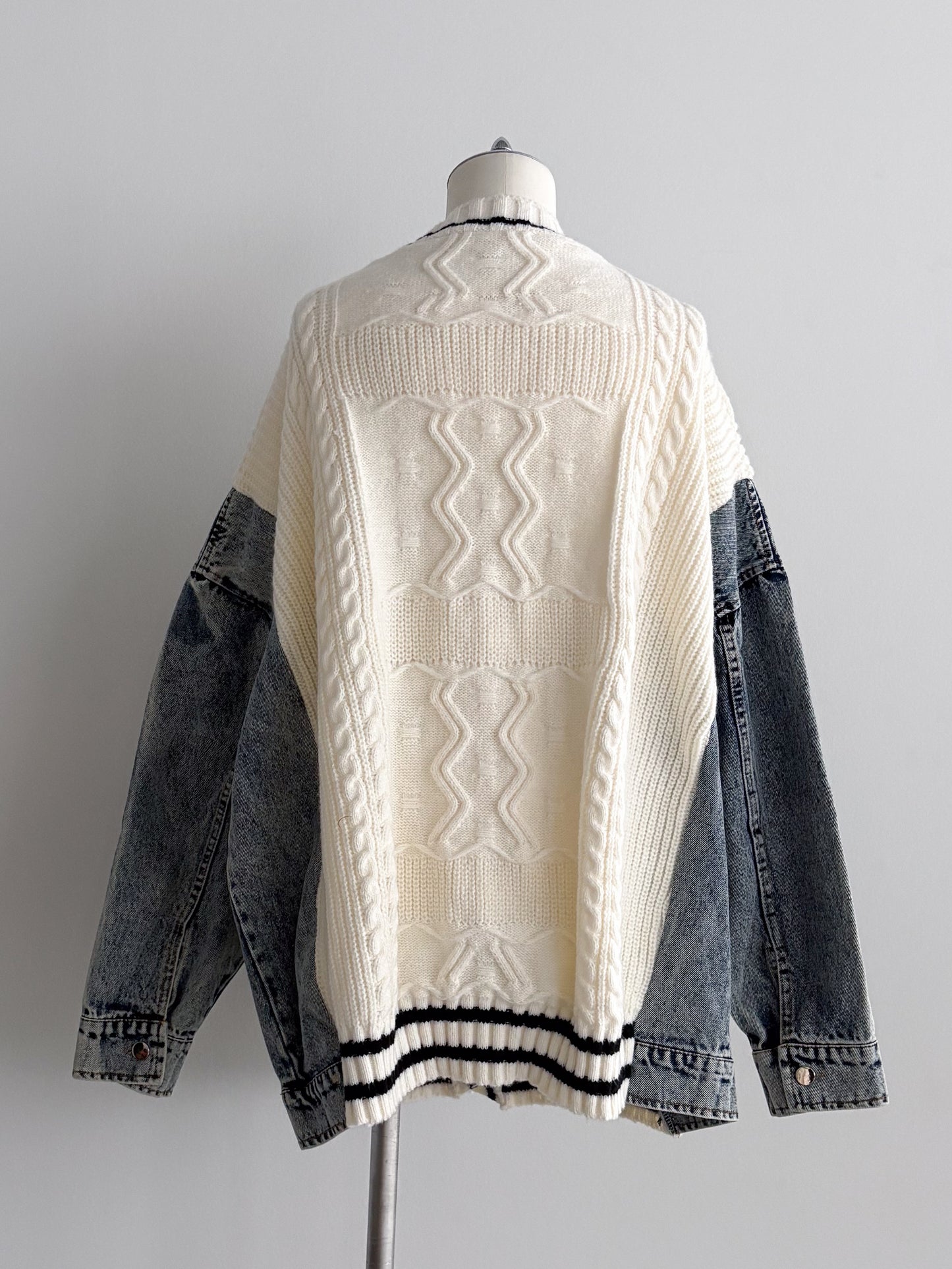 eru　デニムスリーブドッキングカーディガン