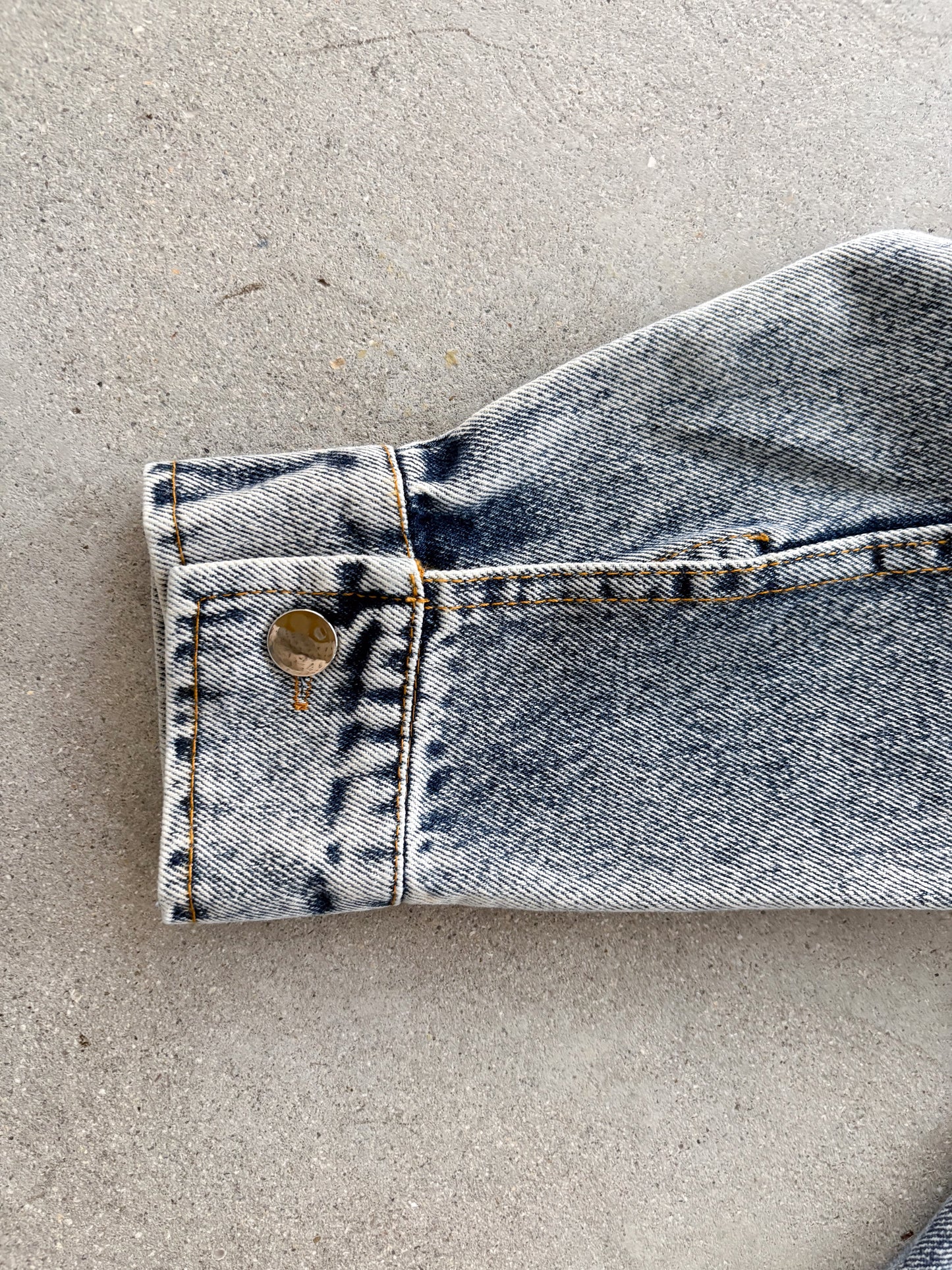 eru　デニムスリーブドッキングカーディガン