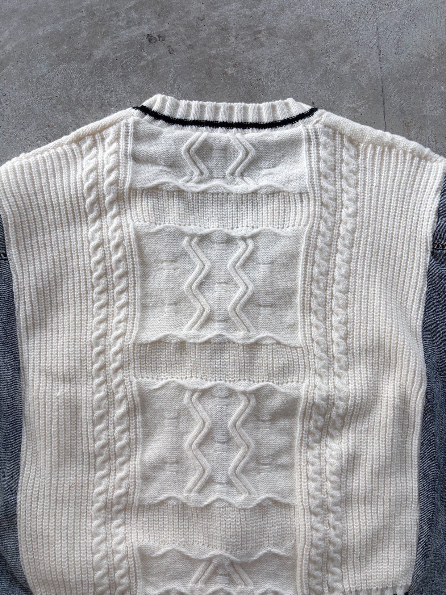 eru　デニムスリーブドッキングカーディガン