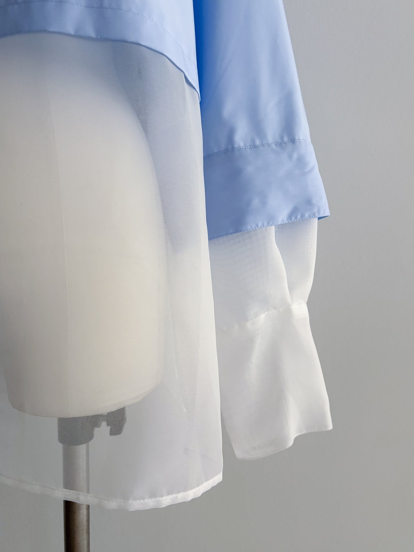 Pqran　シアー切替シャツ