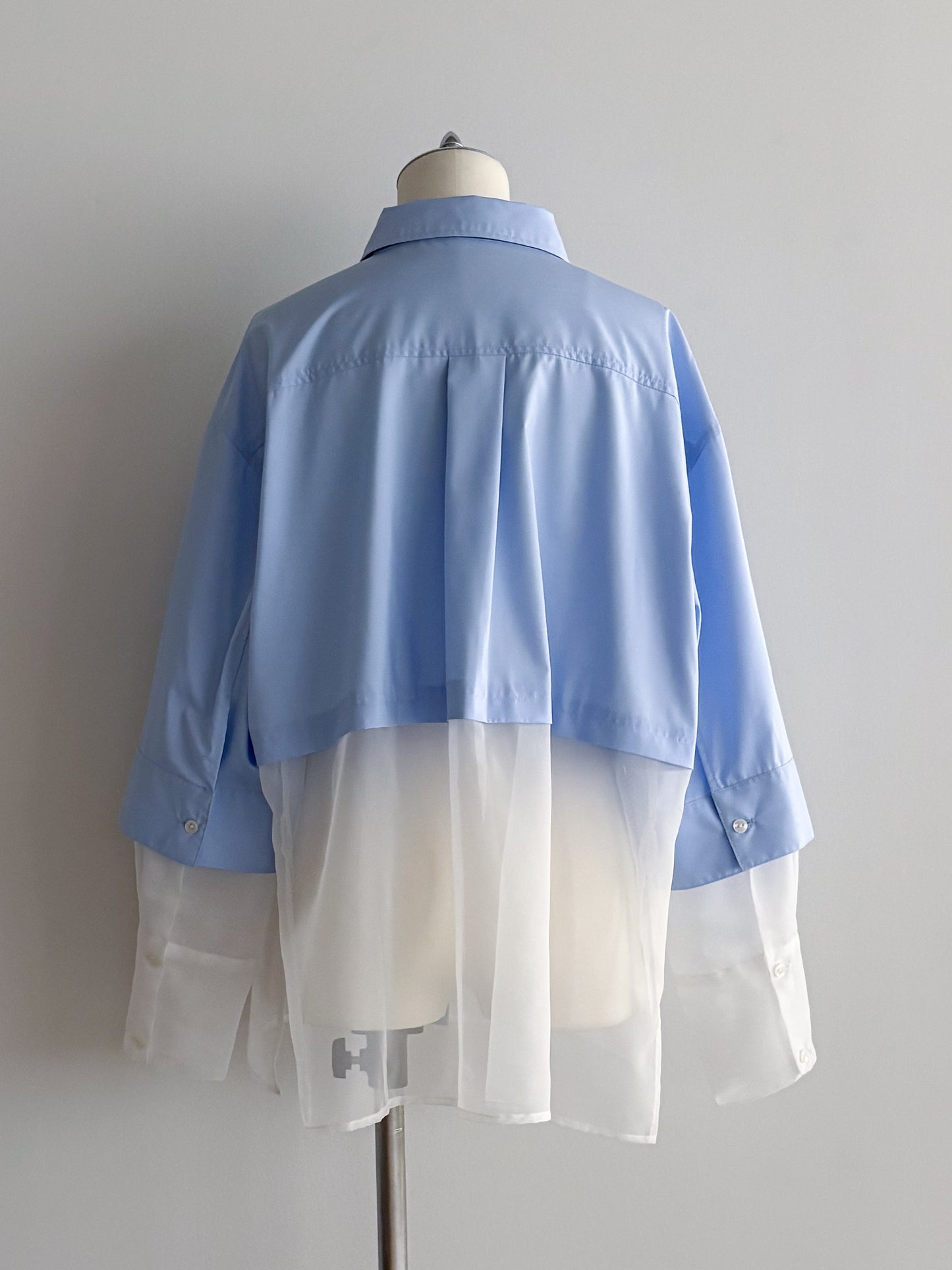 Pqran　シアー切替シャツ