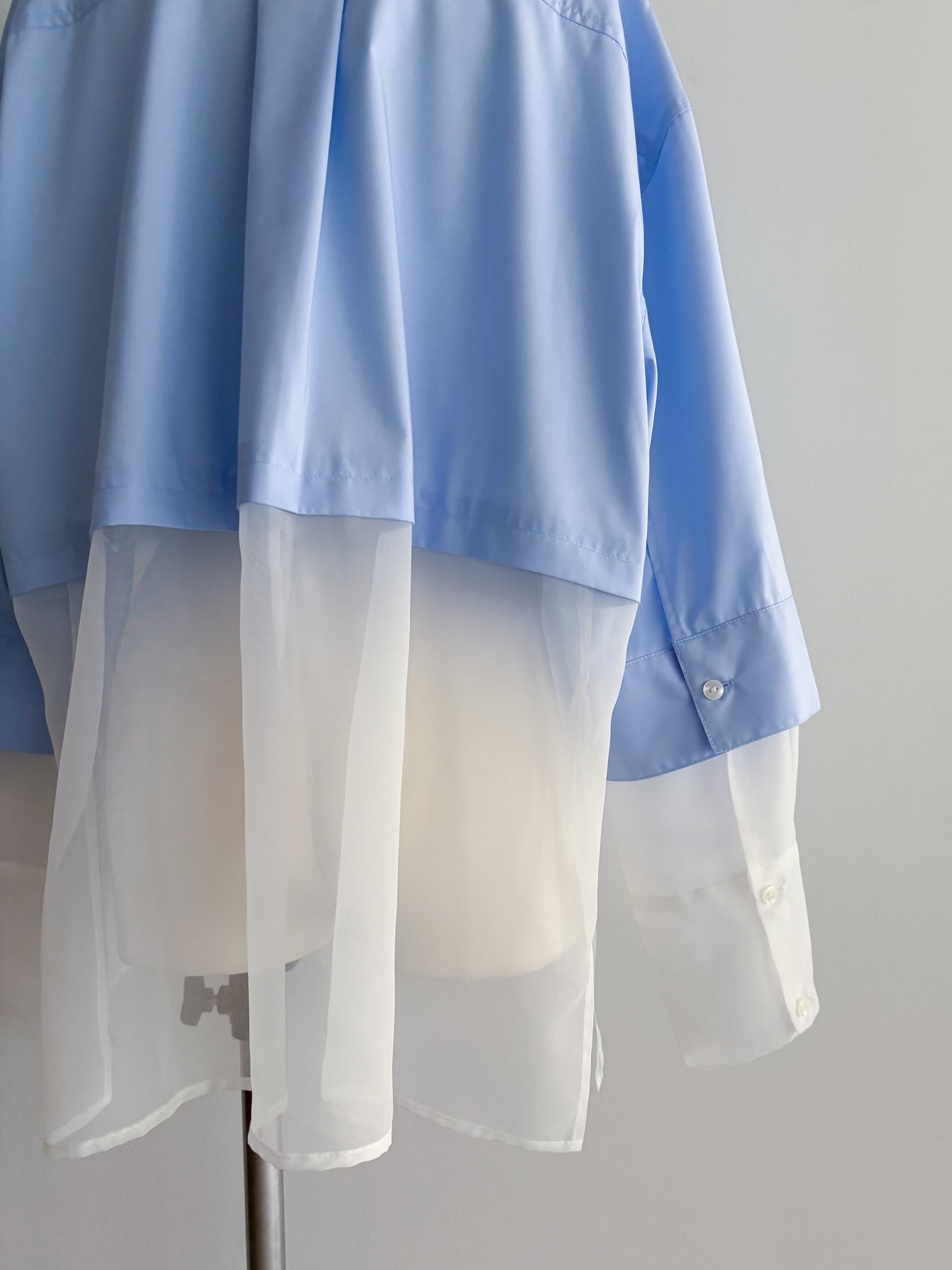 Pqran　シアー切替シャツ