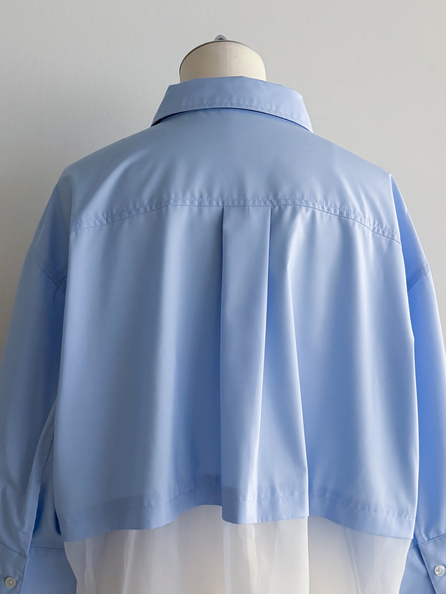 Pqran　シアー切替シャツ