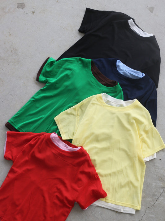 レイヤードニットTシャツ