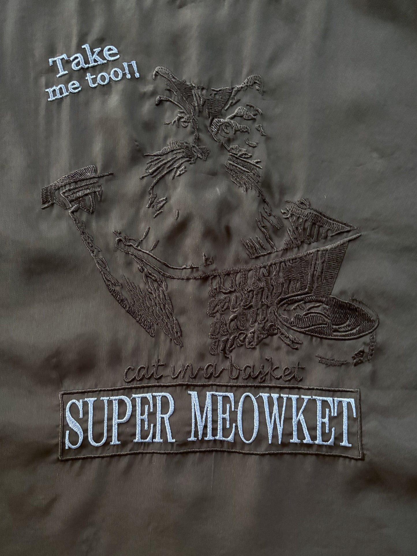 eru　【オリジナル図案】CAT 刺繍レイヤードロングスリーブTシャツ