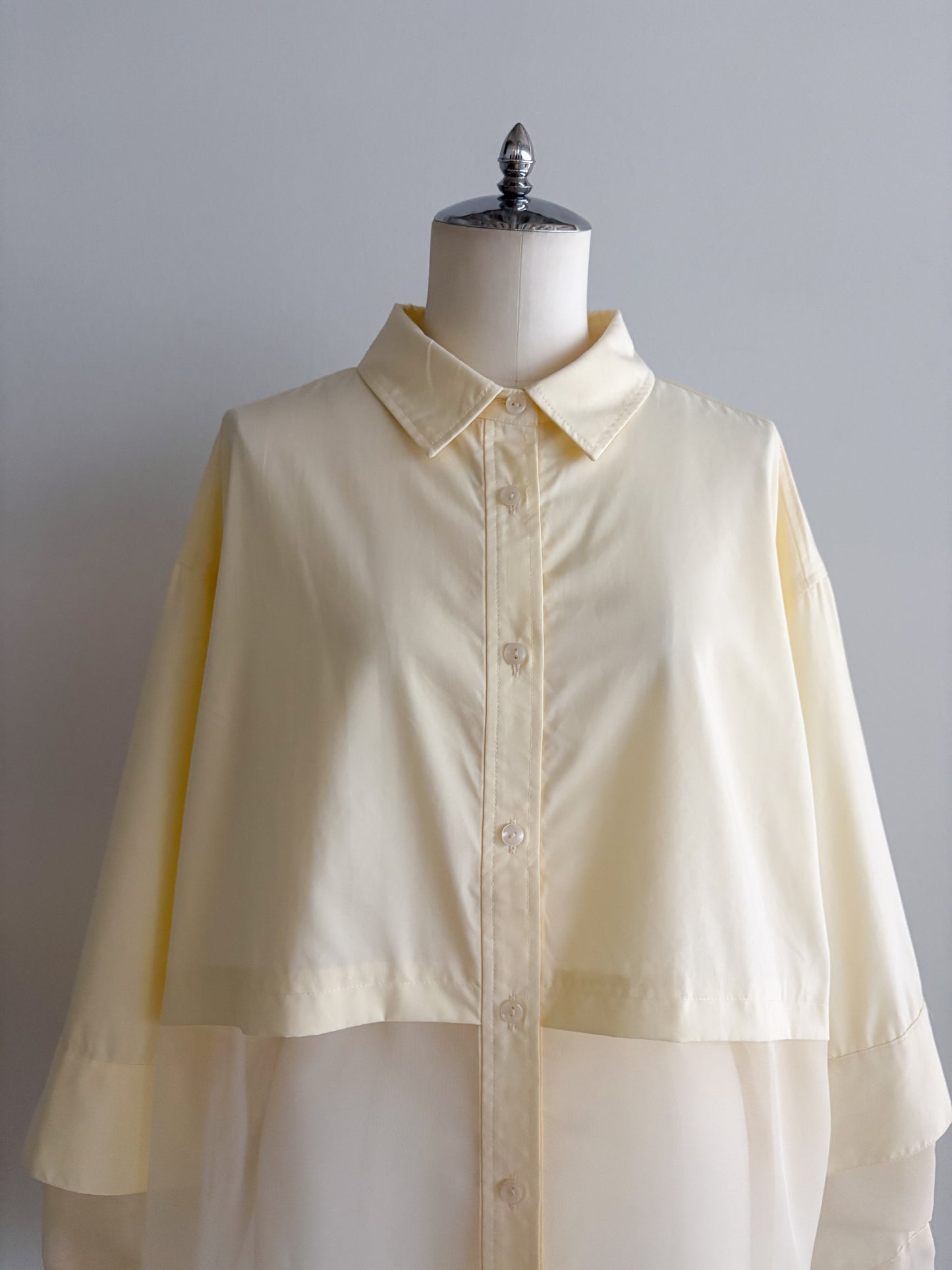 Pqran　シアー切替シャツ