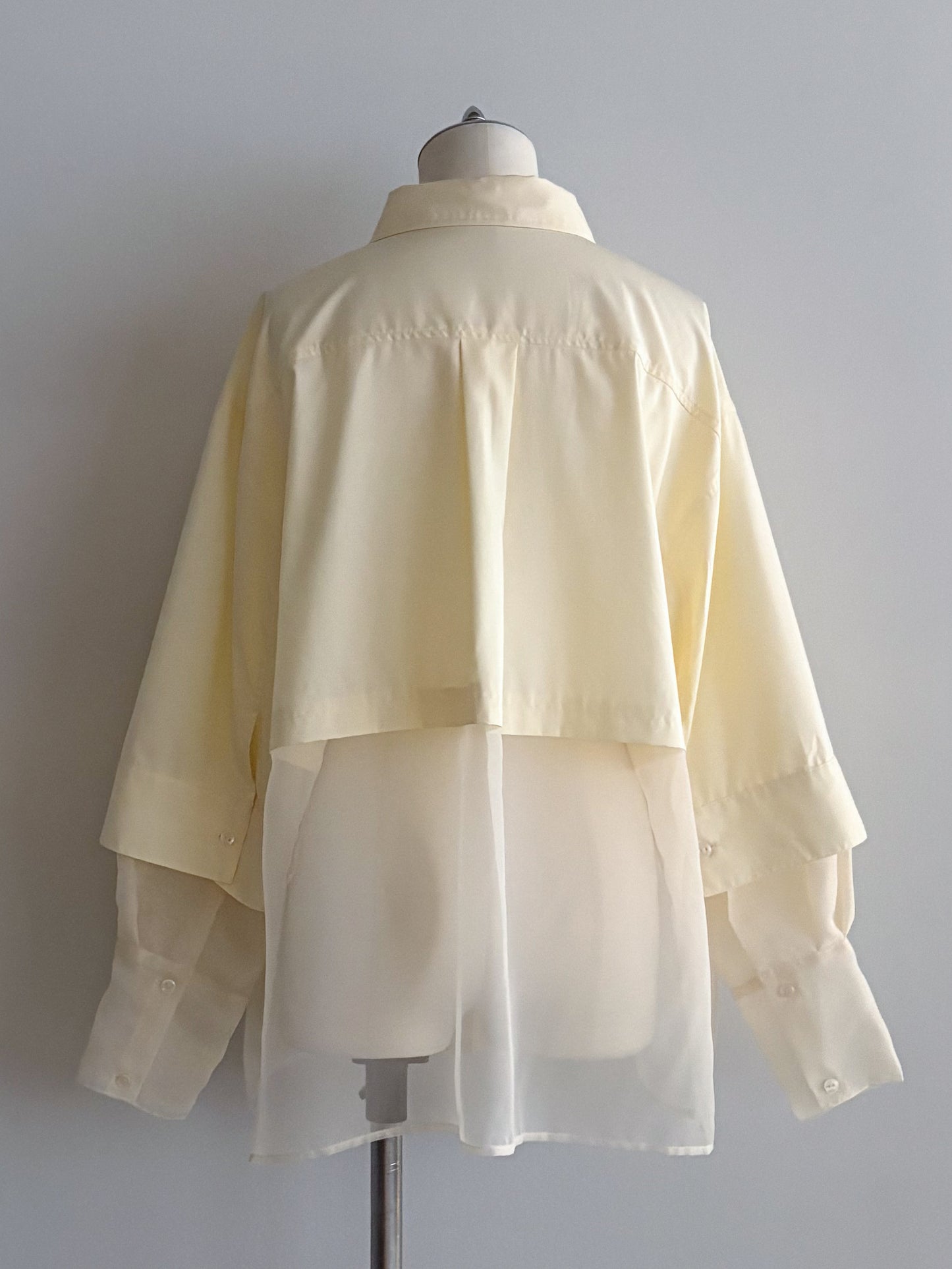 Pqran　シアー切替シャツ