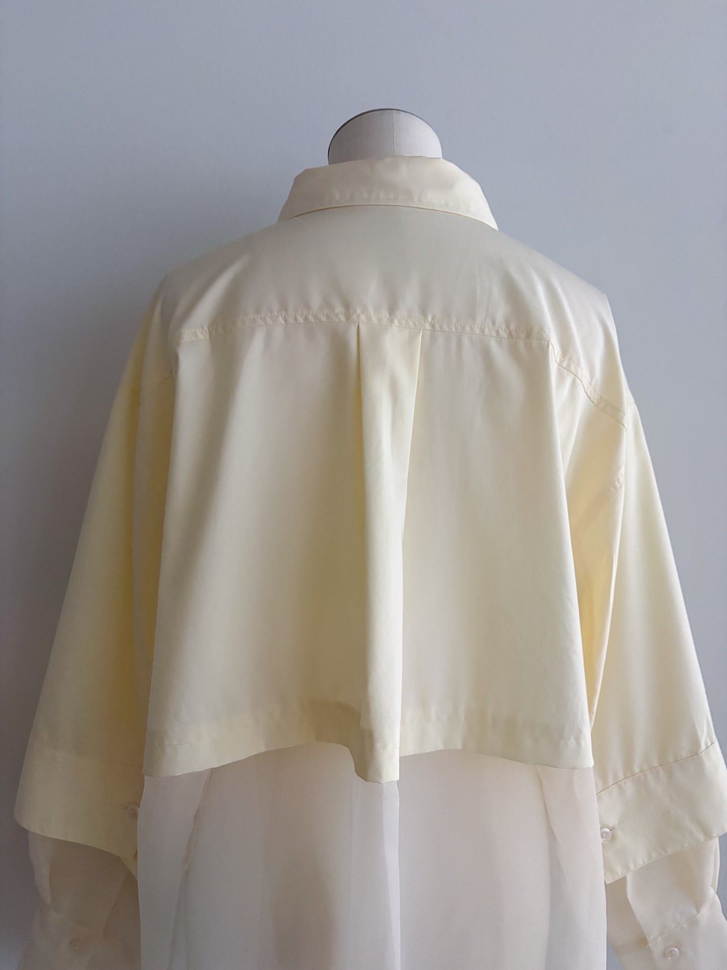 Pqran　シアー切替シャツ