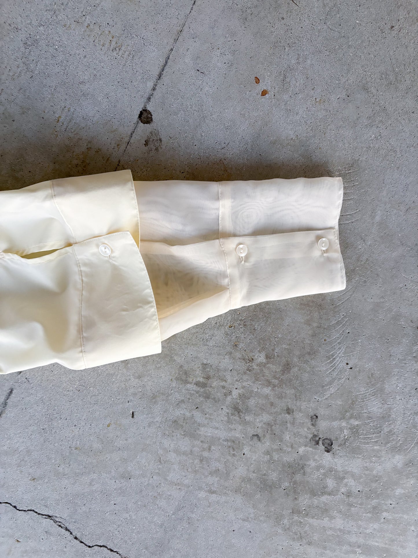 Pqran　シアー切替シャツ