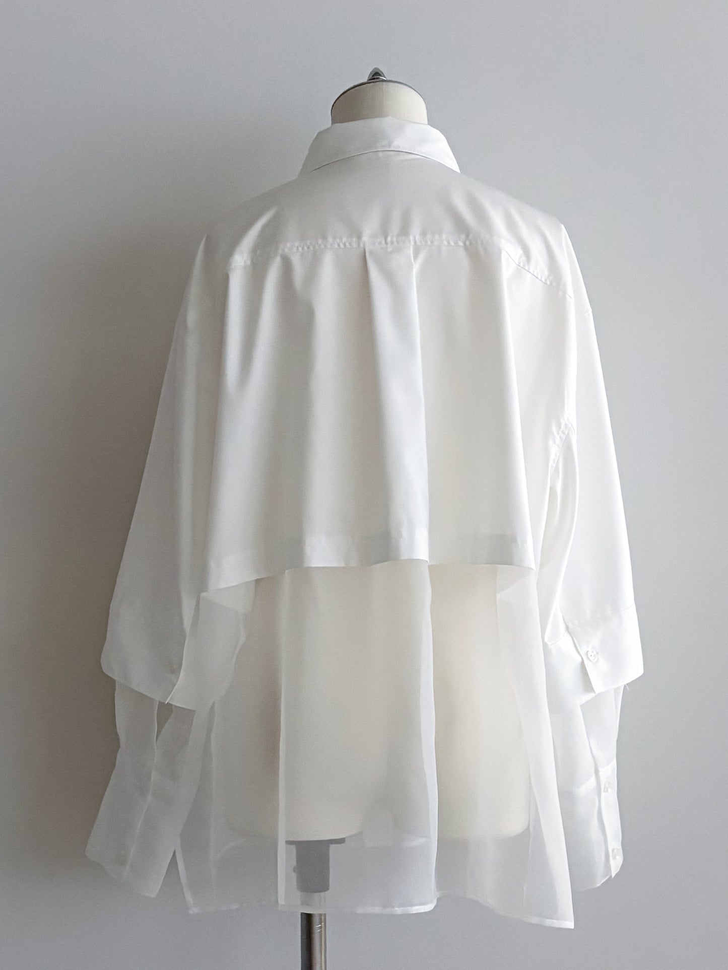 Pqran　シアー切替シャツ