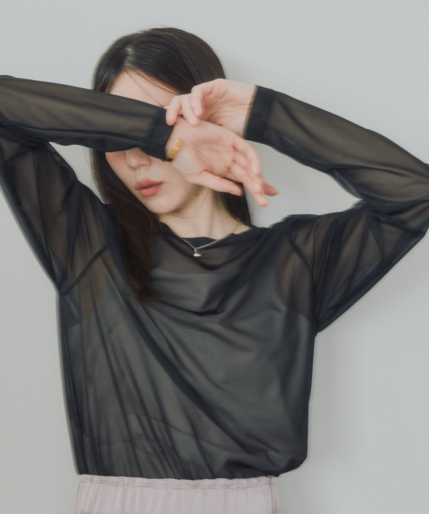 Pqran　シアーTシャツ