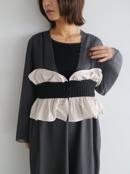 タフタ×ニットビスチェ