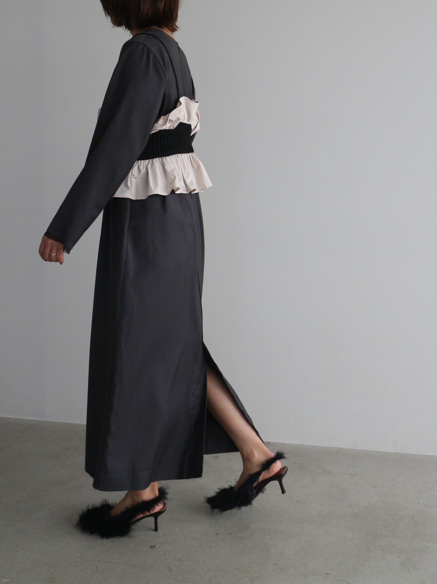 タフタ×ニットビスチェ