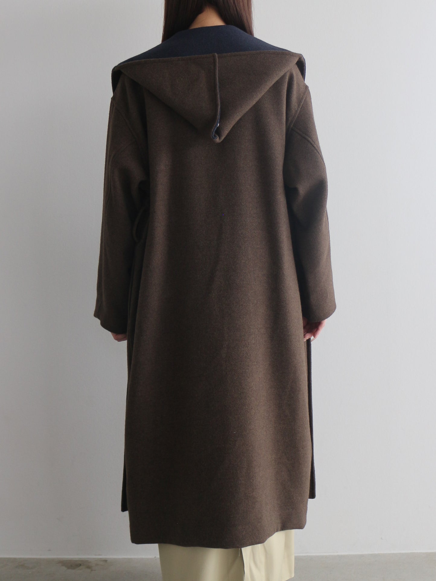 配色ロングコート