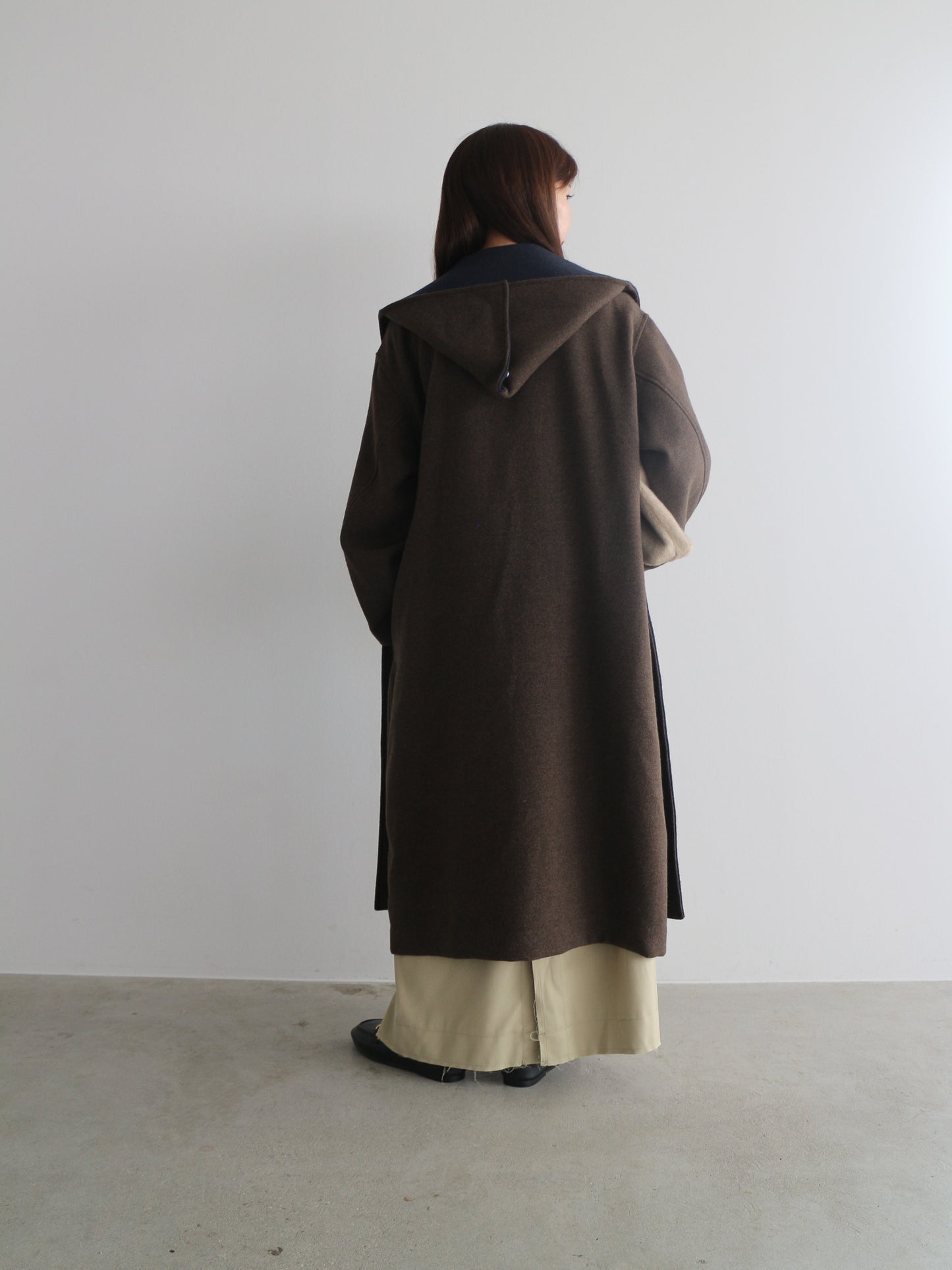 配色ロングコート