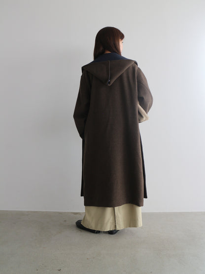 配色ロングコート