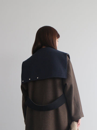 配色ロングコート