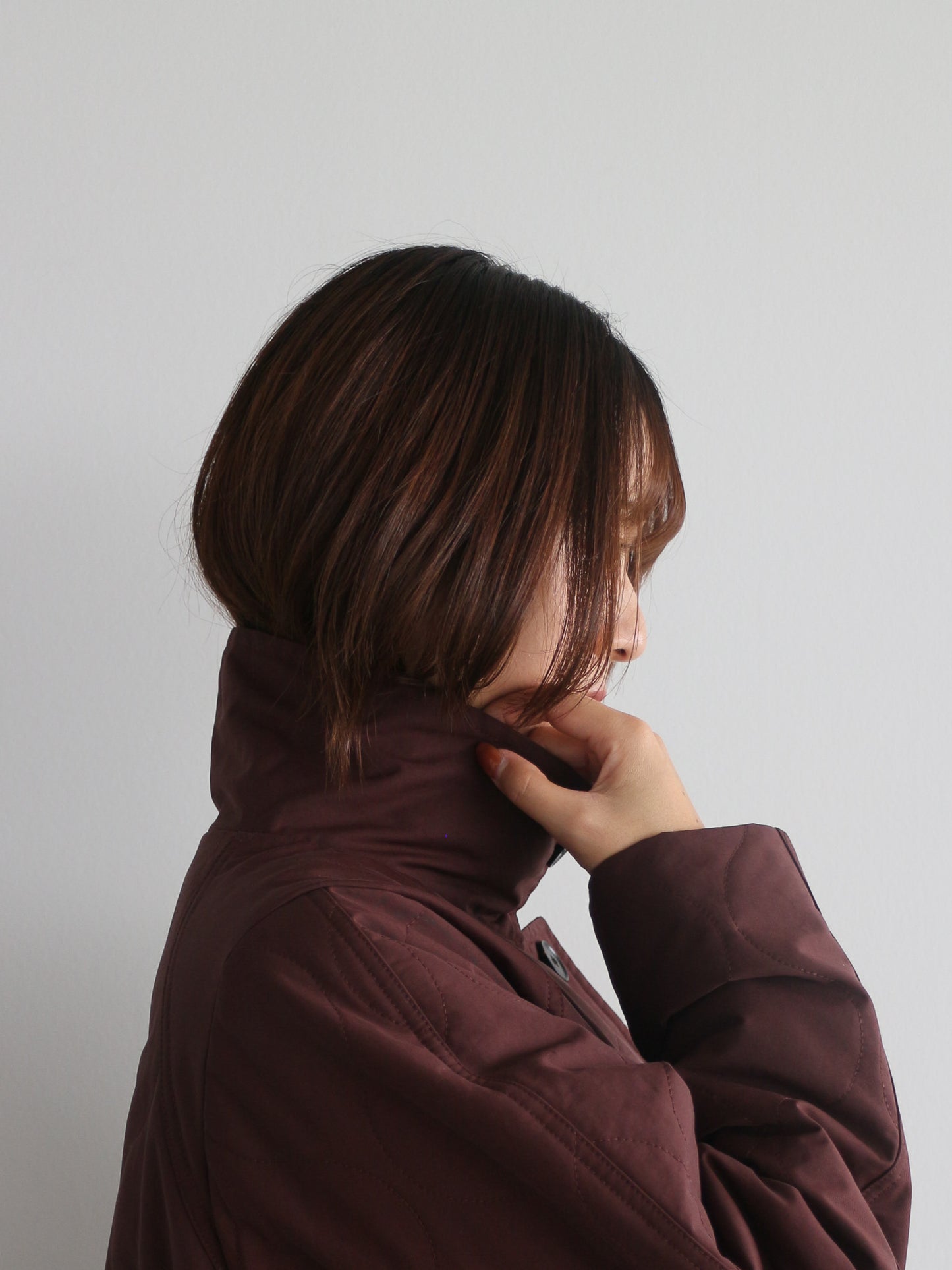 ストール付きキルティングコート