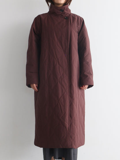 ストール付きキルティングコート