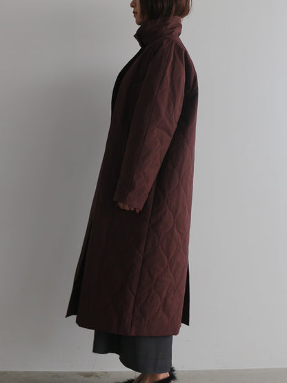 ストール付きキルティングコート