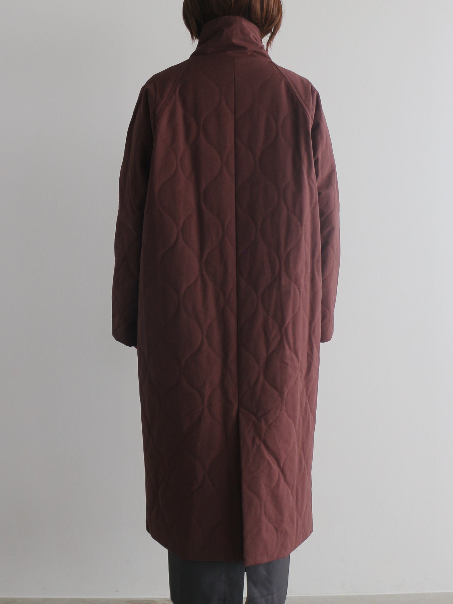 ストール付きキルティングコート