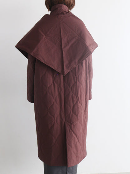 ストール付きキルティングコート