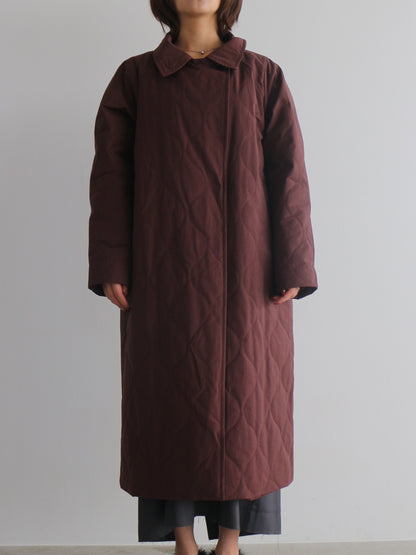 ストール付きキルティングコート