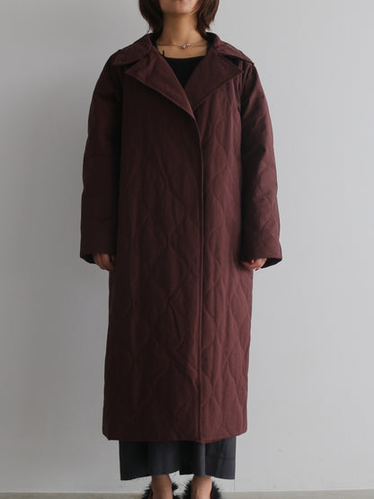 ストール付きキルティングコート