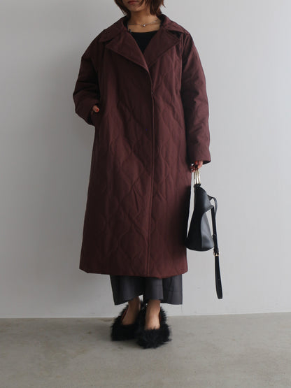 ストール付きキルティングコート