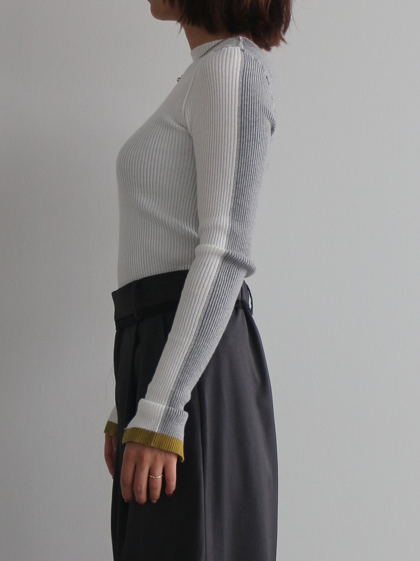 2WAY配色タートルネック