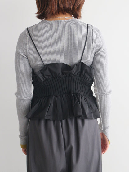 タフタ×ニットビスチェ