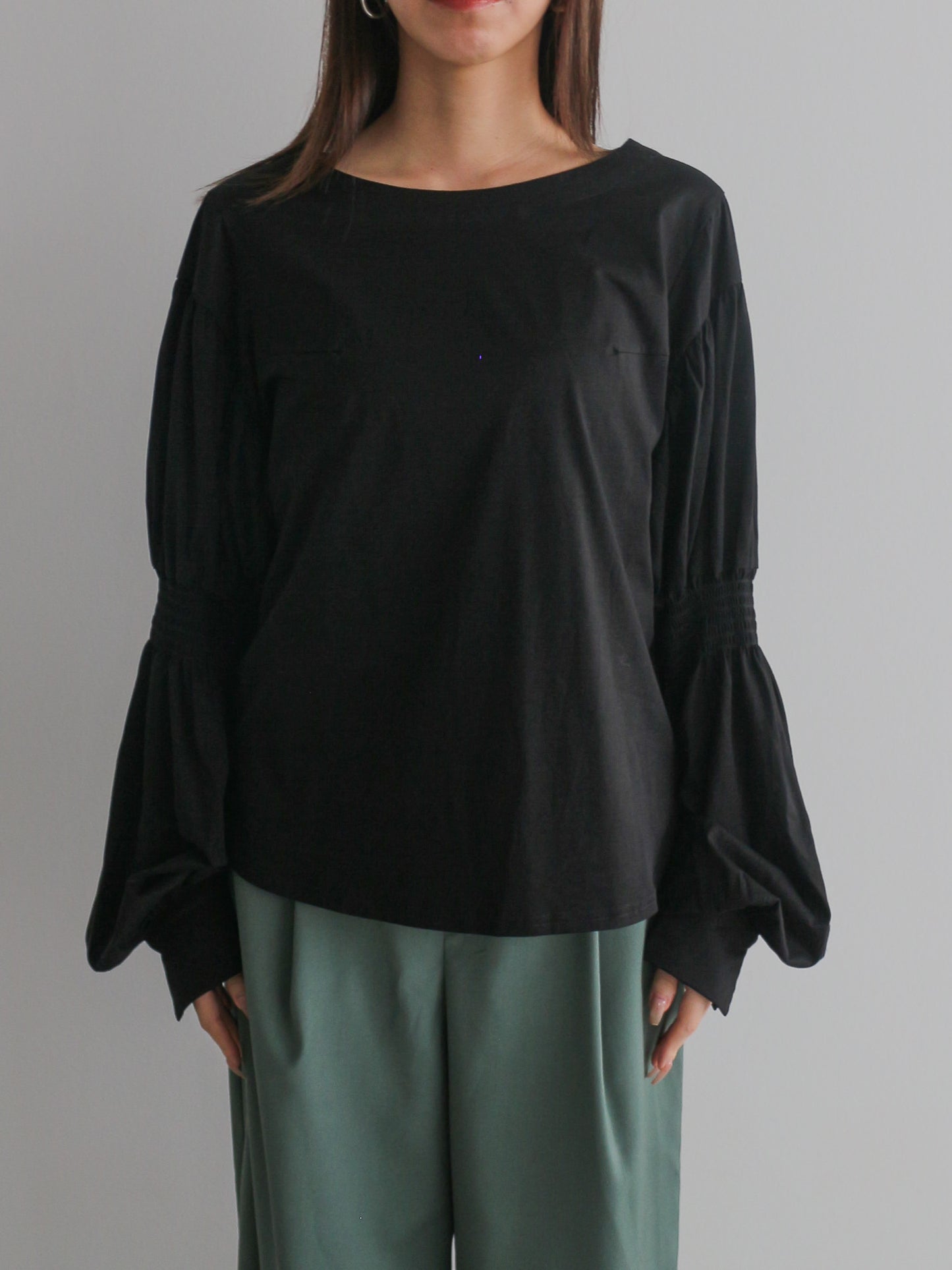 2WAYギャザースリーブT