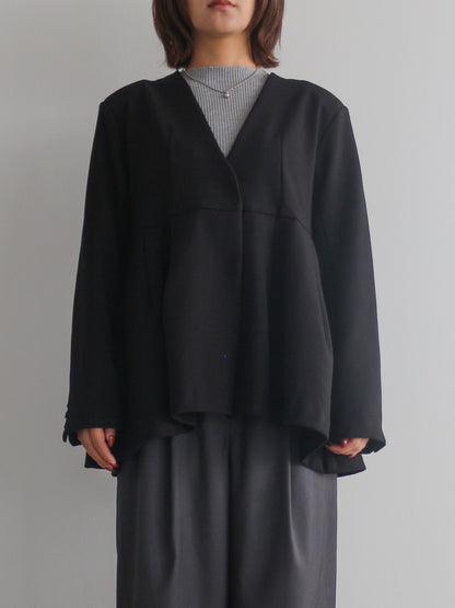 ノーカラーフレアジャケット　