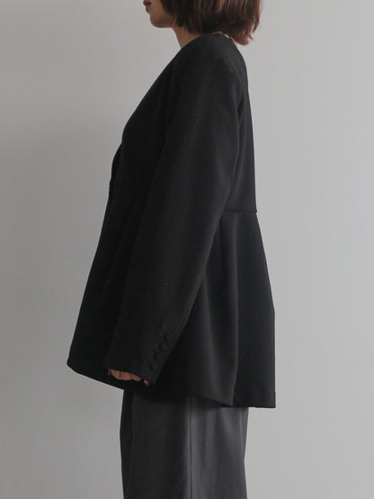 ノーカラーフレアジャケット　