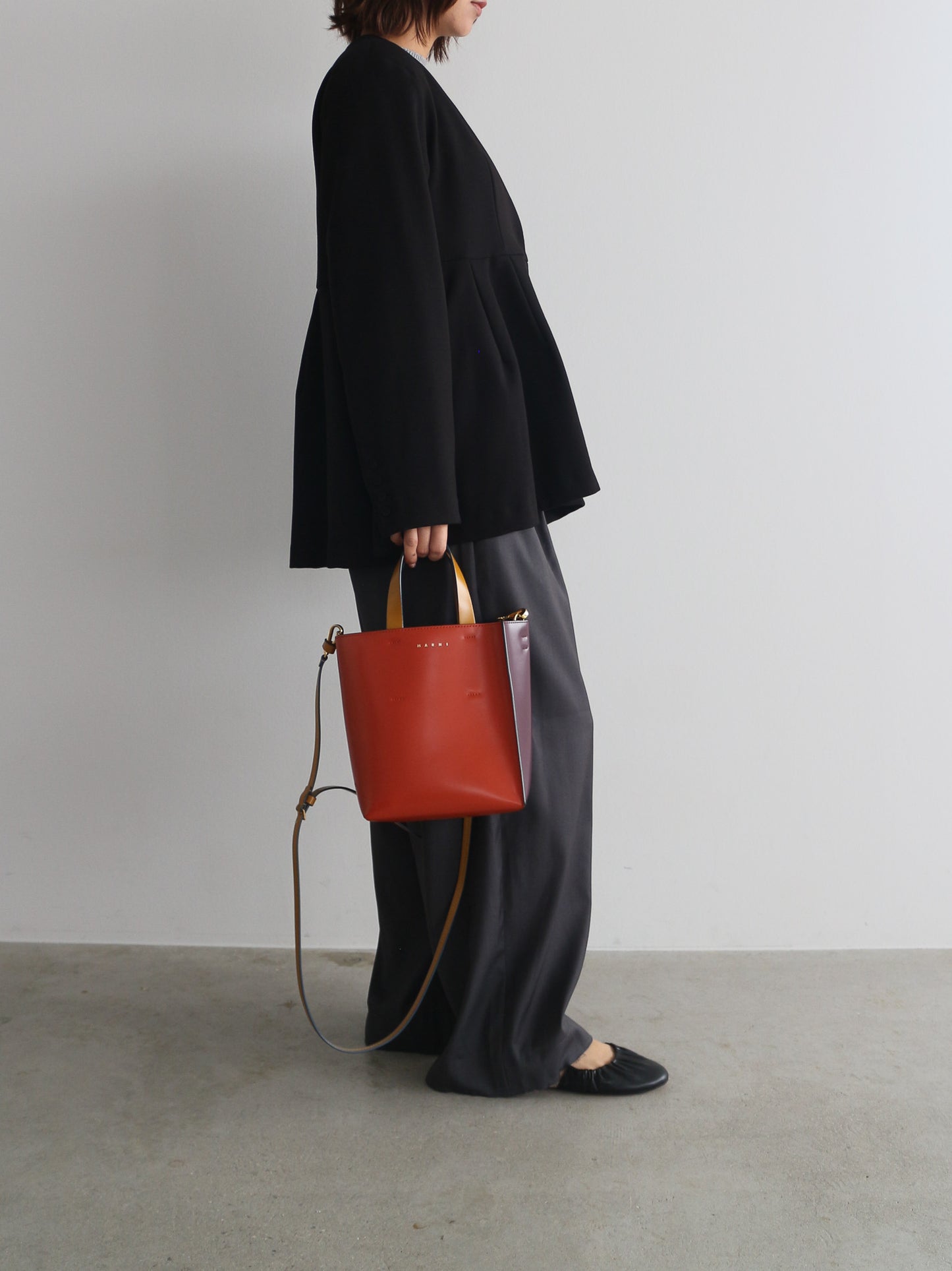 ノーカラーフレアジャケット　