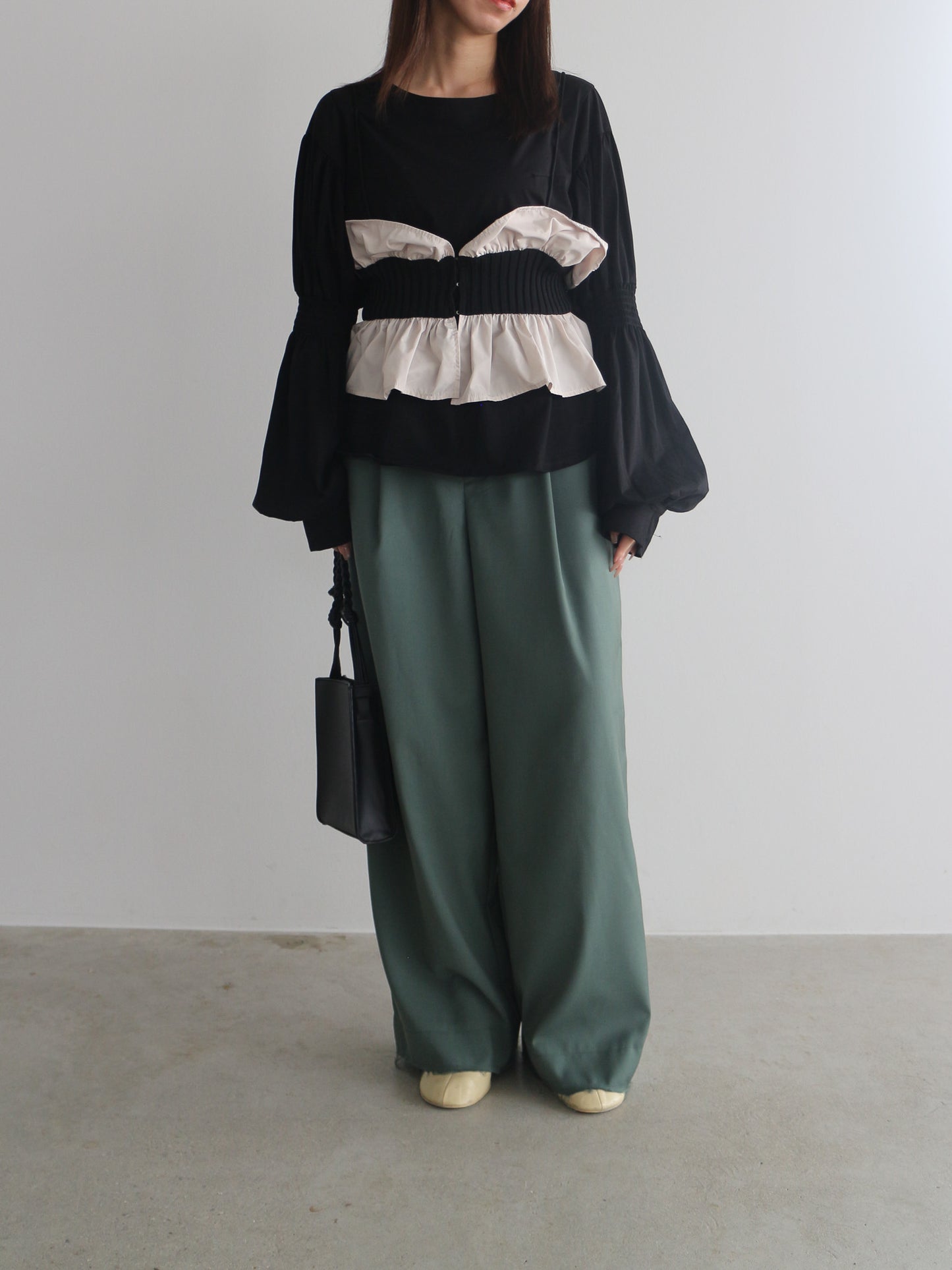 2WAYギャザースリーブT