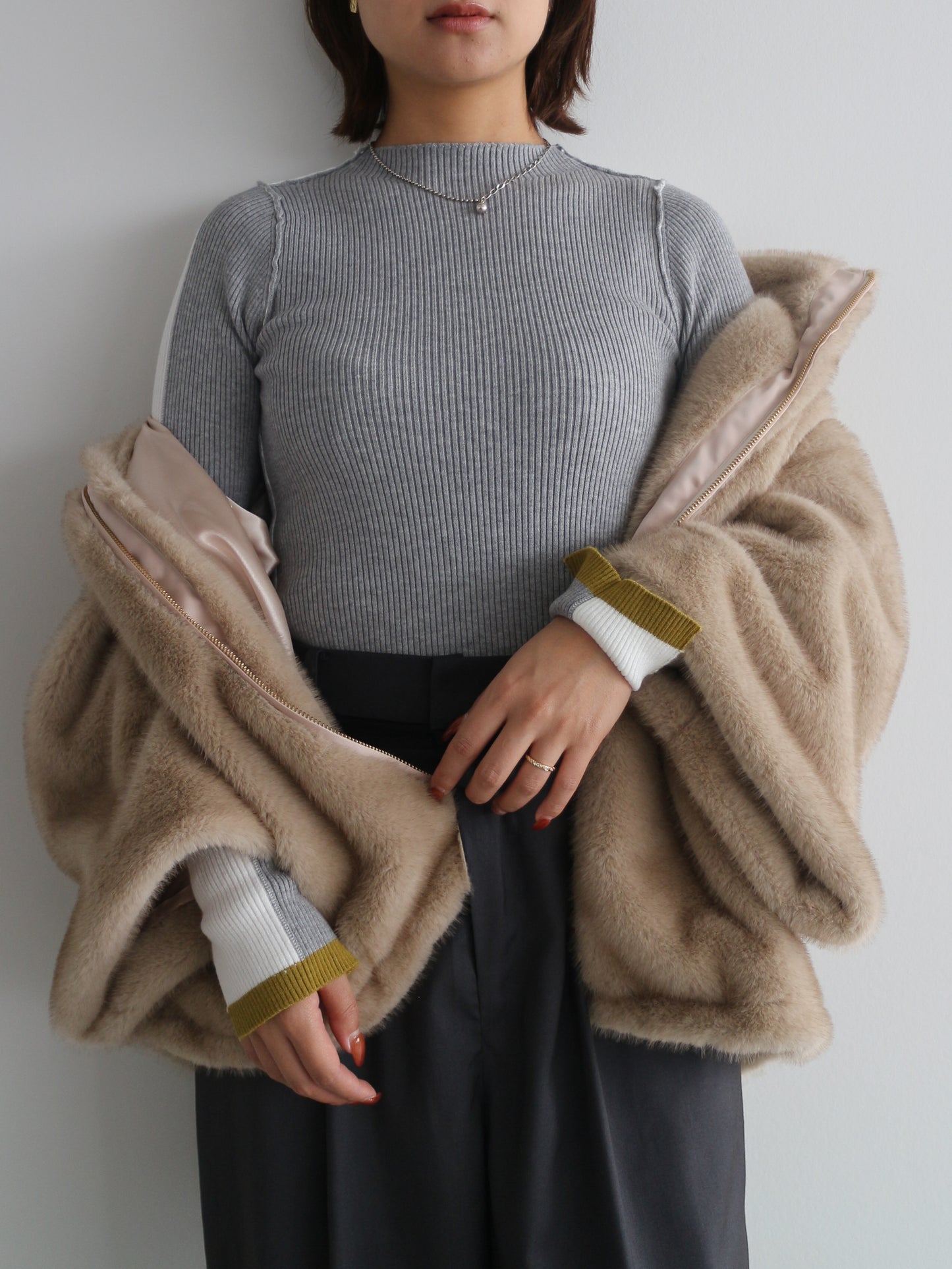 Pqran　ミンクライクファーブルゾン