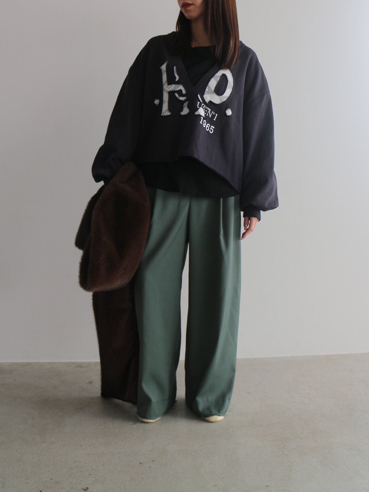 フロントアシメパンツ