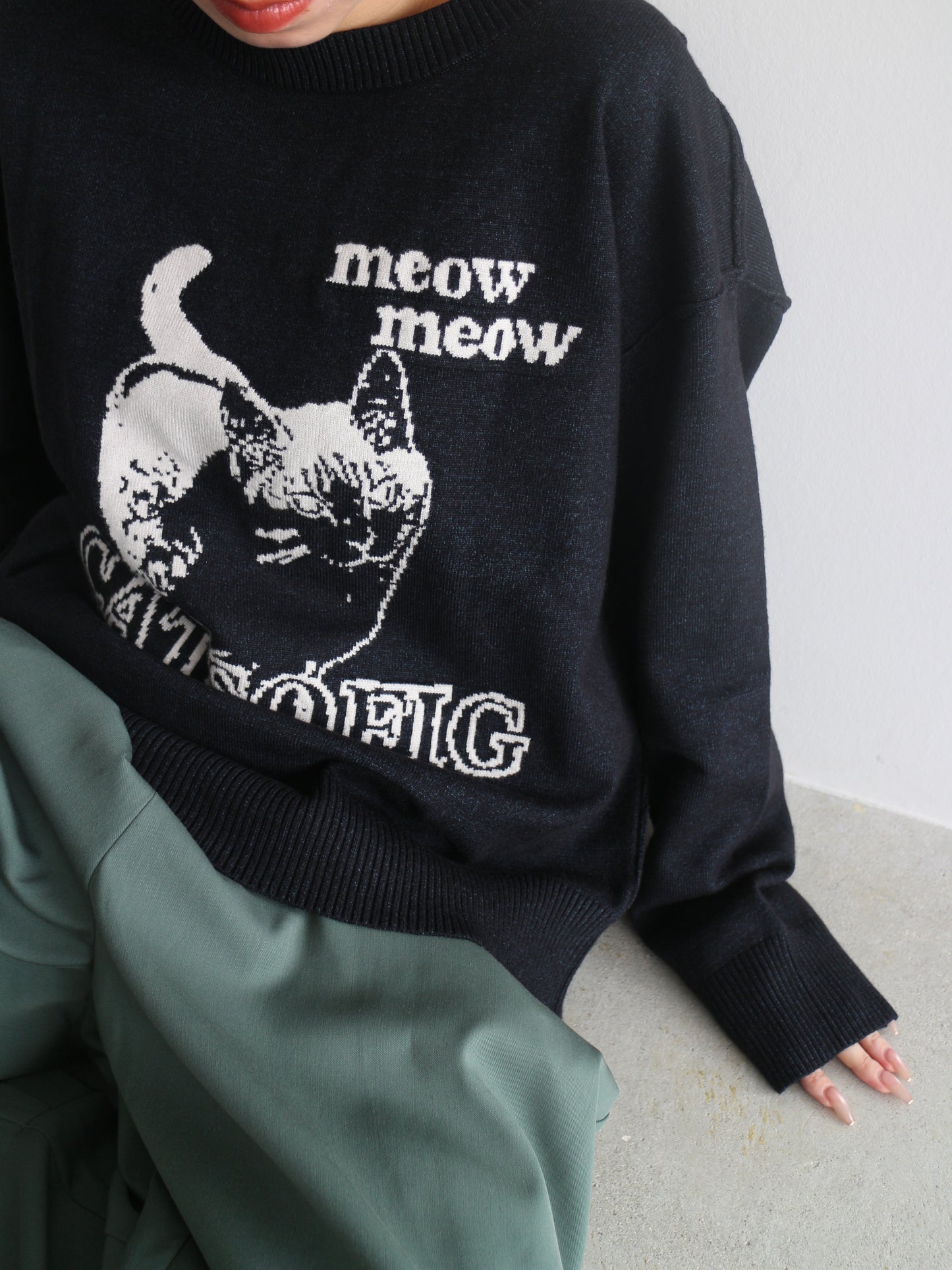 CATジャガードニット