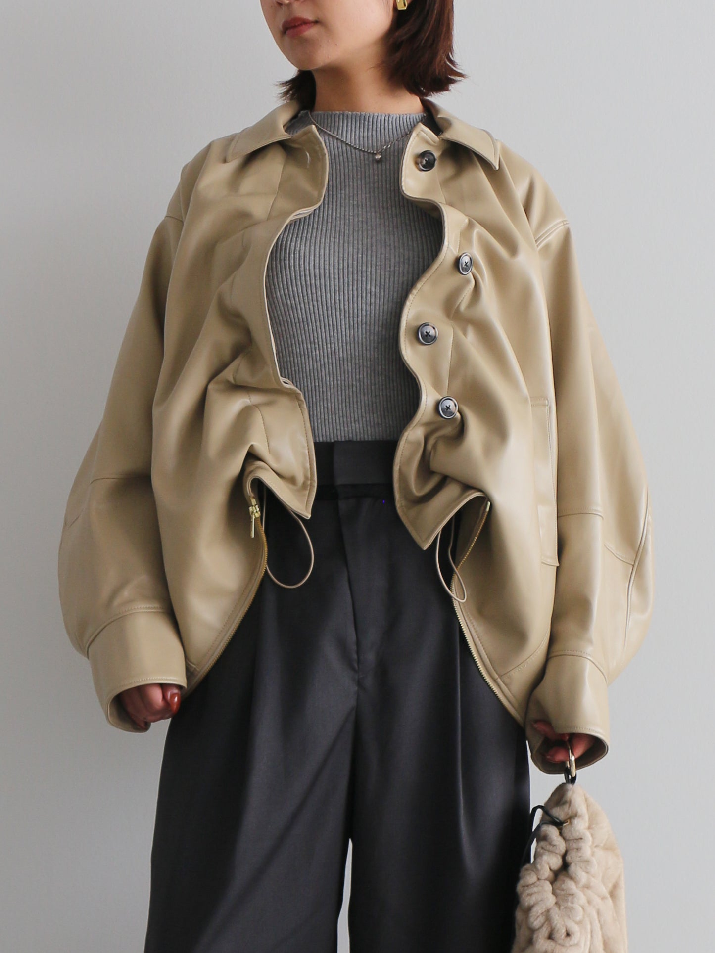 2WAY合皮ブルゾン